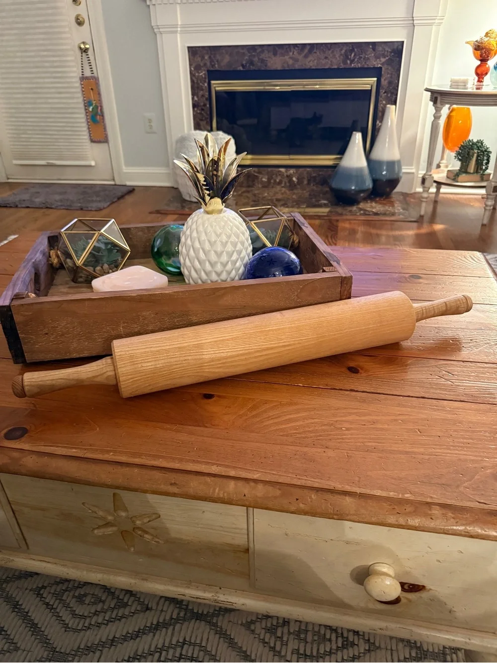 Large wood Professional Rolling Pin w/Wood Handles, 18